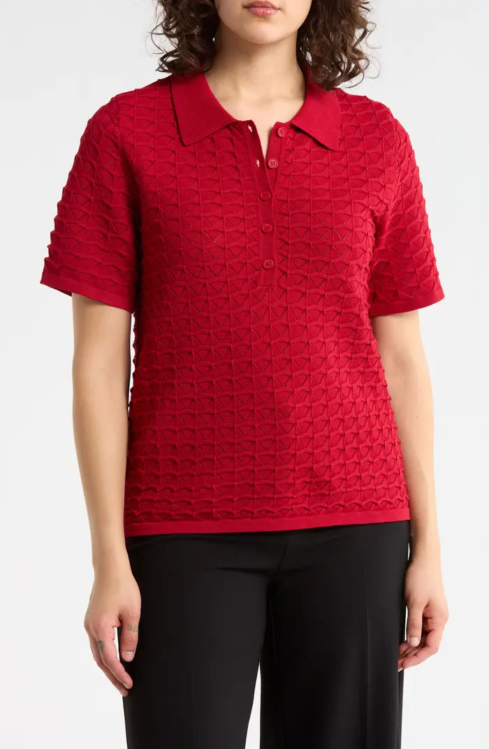 Adrianna Papell Pointelle Short Sleeve Sweater | Nordstromrack | Nordstrom Rack