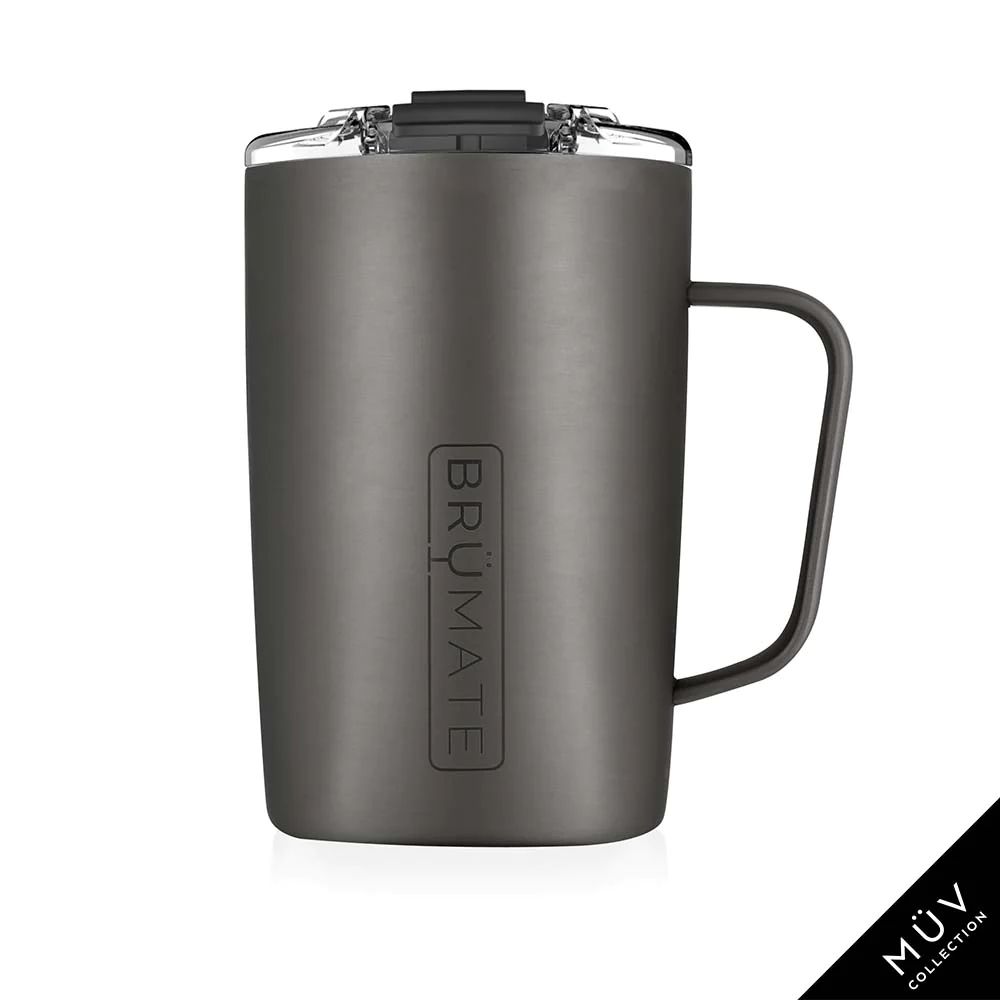 TODDY 16oz Insulated Coffee Mug | Black Stainless | BruMate