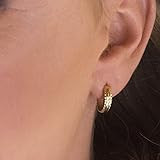 Small Gold Hoop Earrings, Tiny Stud Hoop Earrings, made of 18k Gold Plated Brass, Boho Bohemian Styl | Amazon (US)