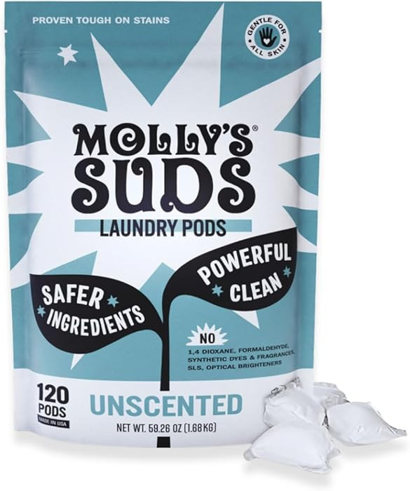 Molly's Suds Laundry Detergent Pods | Clean Detergent for Sensitive Skin | Ultra Concentrated and... | Amazon (US)