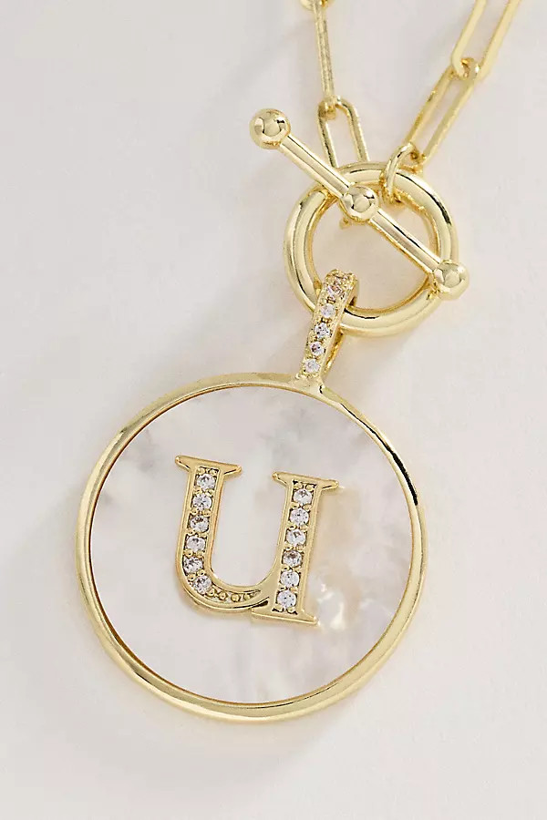 Melinda Maria Love Letters Medallion Monogram Necklace | Anthropologie (US)
