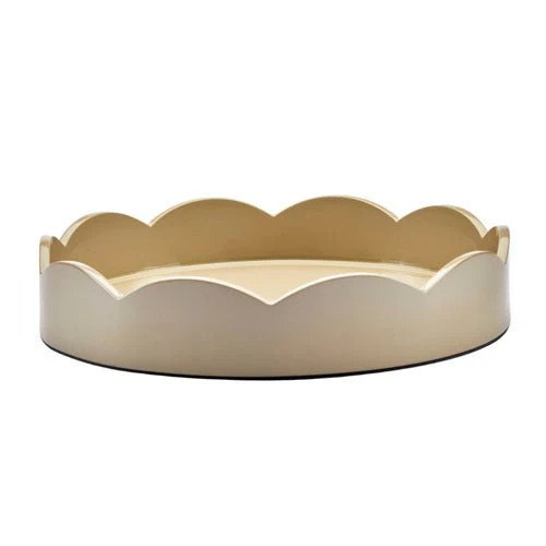 Cappuccino Scallop Round Tray | Addison Ross UK