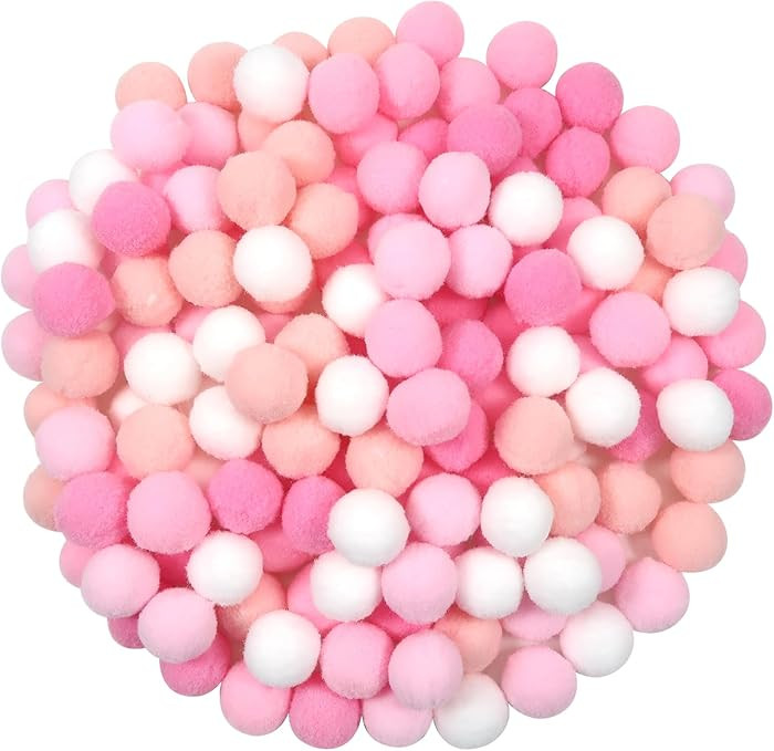 TOAOB 150pcs Large Pom Poms 1 Inch Pink Craft Pom Poms Fuzzy Pompoms Balls for DIY Crafts Project... | Amazon (US)