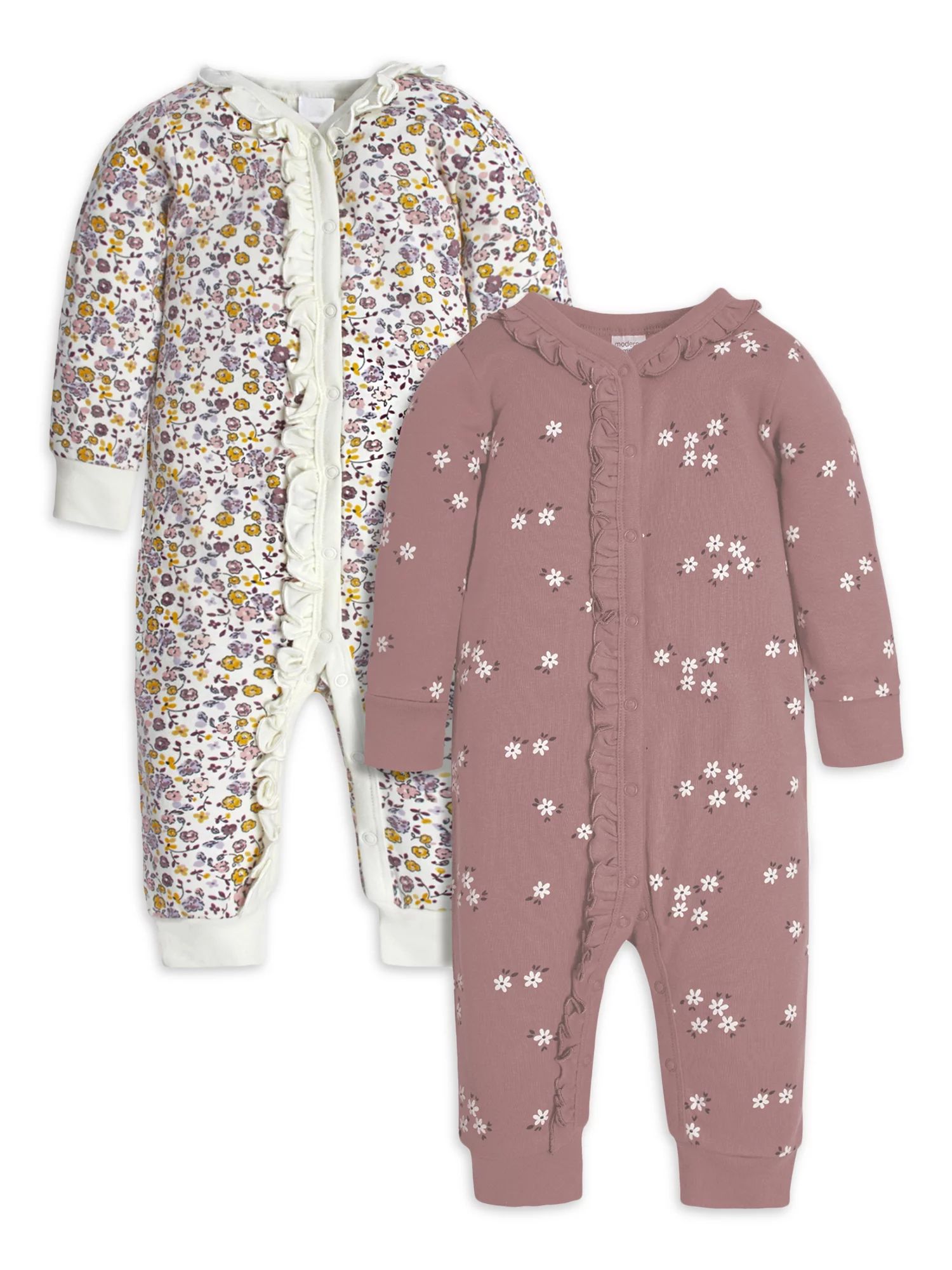 Modern Moments by Gerber Baby Girl Coveralls, 2-Pack (Newborn - 12M) | Walmart (US)