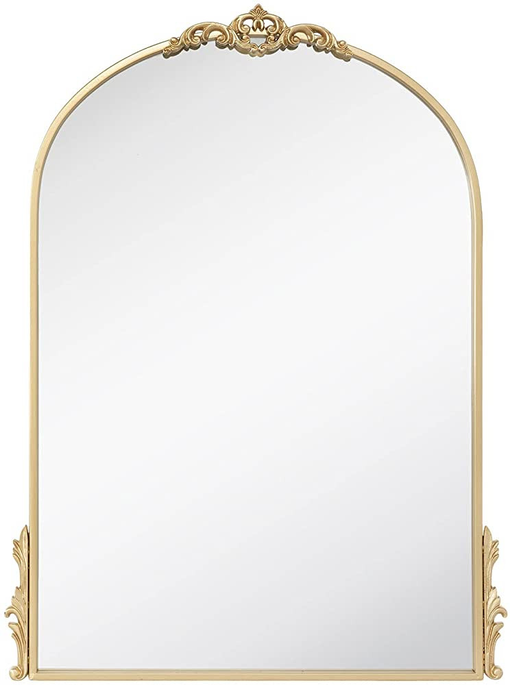 Hobby Lobby Home Decor Carved Elegant Gold Arch & Flourish Wall Mirror for Vanities, Living Rooms... | Amazon (US)