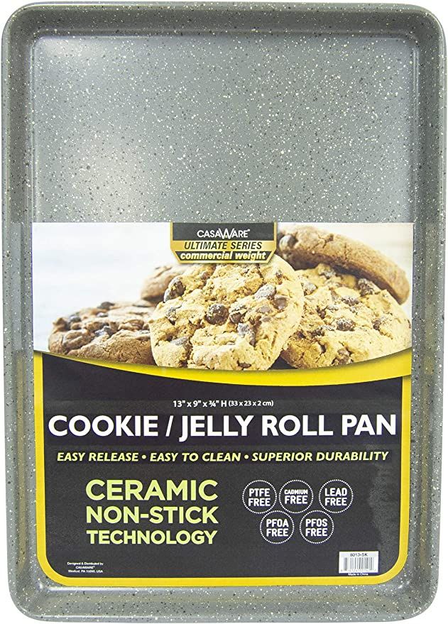 casaWare 13 x 9 x 1-Inch Ultimate Series Commercial Weight Ceramic Non-Stick Coating Cookie/Jelly... | Amazon (US)