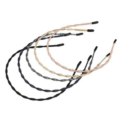 Unique Bargains Women's Fashion Design Thin Cloth Headbands Multicolored 5.12"x0.2" 5 Pcs | Target