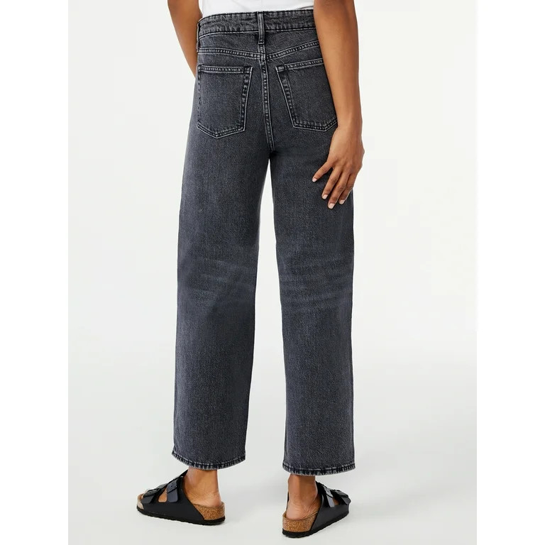 Free Assembly Women's Cropped Wide Straight Jeans | Walmart (US)