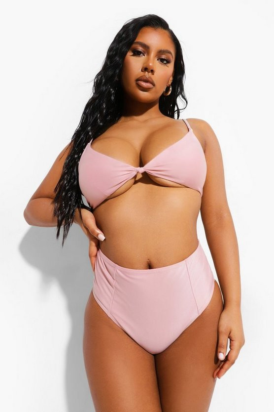 Essentials Fuller Bust Knot Bikini Top | Boohoo.com (UK & IE)