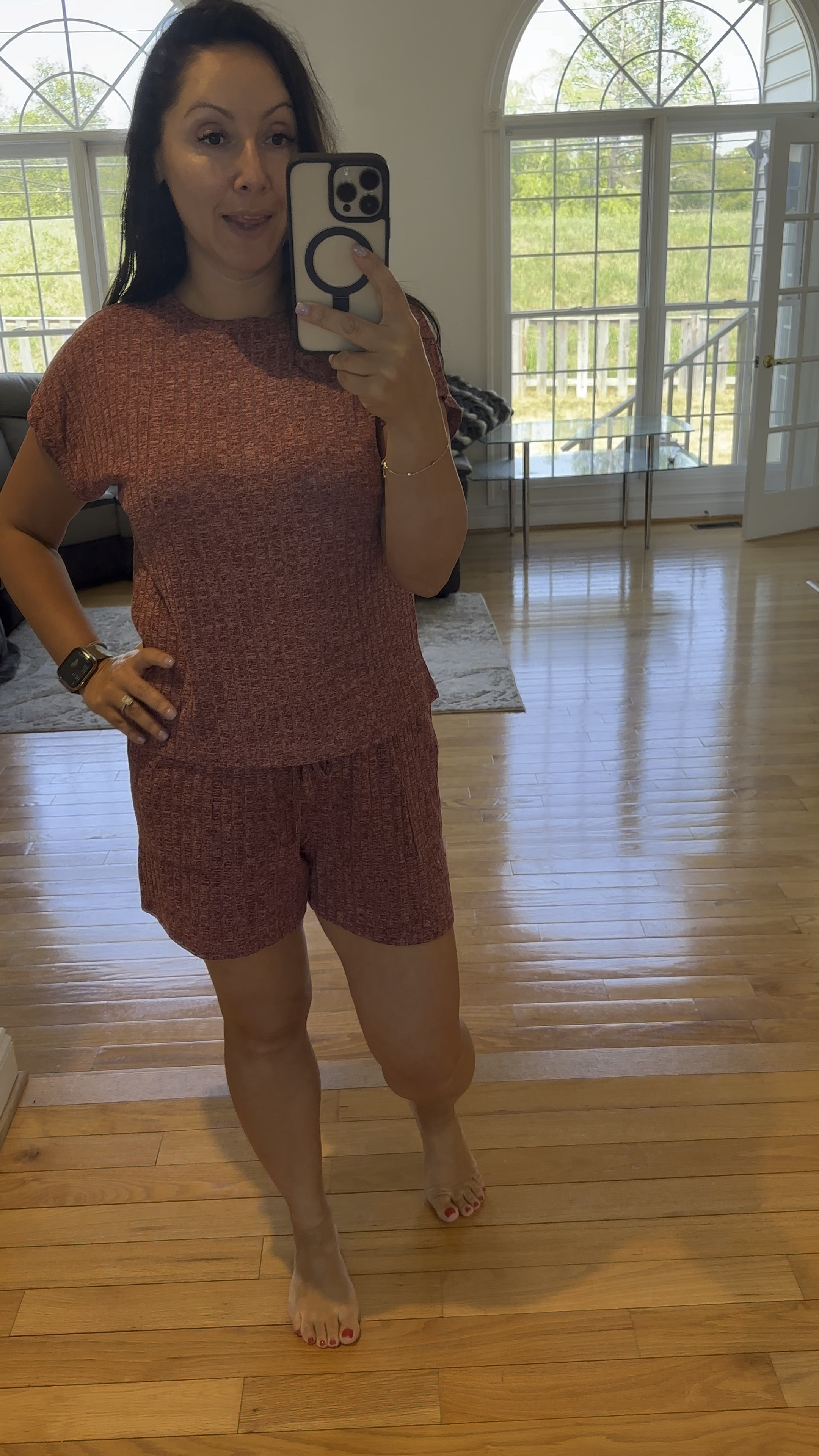 Super soft, super comfy and super affordable! Home lounging two piece with shorts! 

#LTKMidsize #LTKOver40 #LTKHome