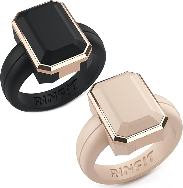 Rinfit Emerald Silicone Ring with Stainless Steel Frame | Amazon (US)