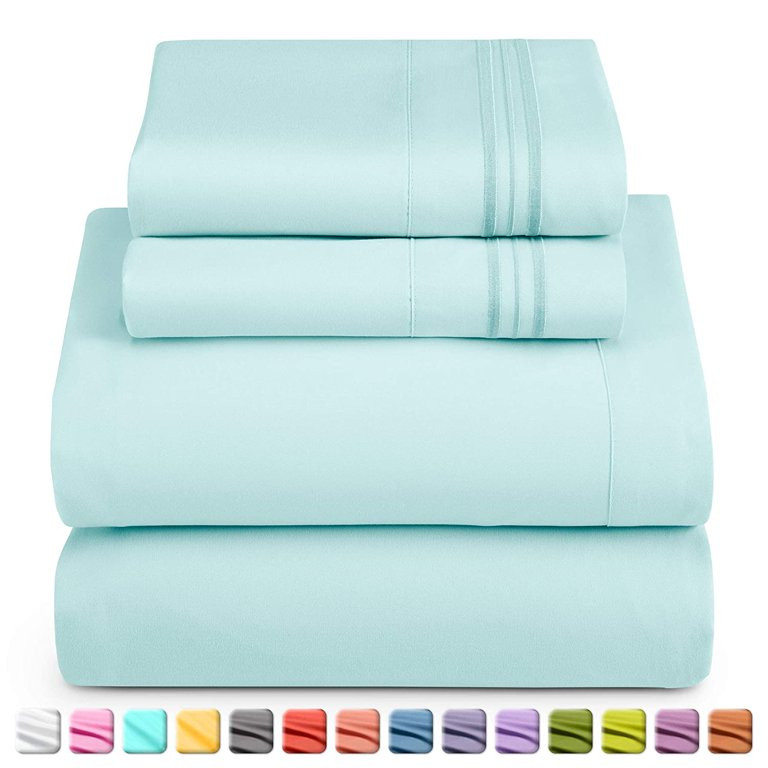 Nestl Bed Sheets Set - Deep Pocket 4 Piece Bed Sheet Set - 1800 Hotel Luxury Soft Double Brushed ... | Walmart (US)