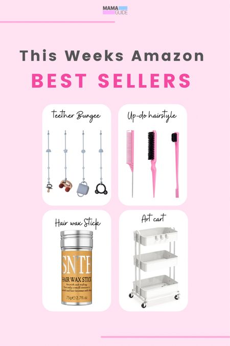 This week’s Amazon top sellers! 

Amazon 
Hair stick 
Teething toys 
Art cart 
Playroom 

#LTKhome #LTKkids #LTKbeauty
