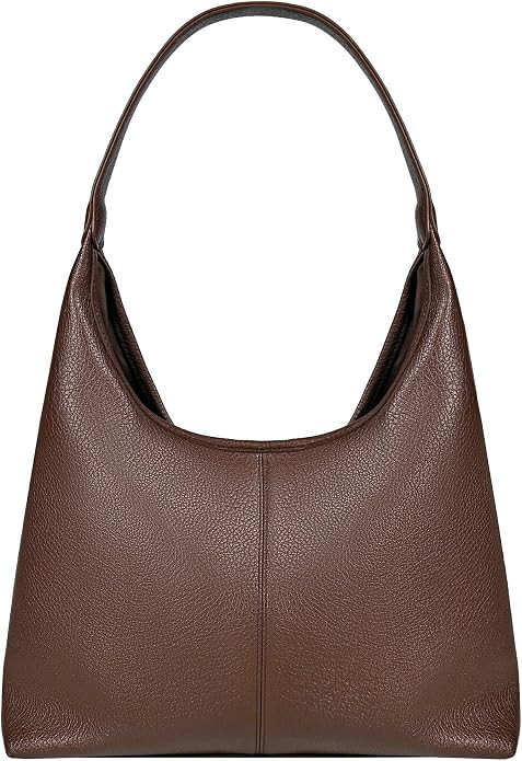 Hobo Bag for Women, Vegan Leather Slouchy Shoulder Bag with Zip Pouch and Key Leash | Amazon (US)