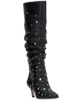 Women's Naevy Tall Slouch Wide-Calf Kitten-Heel Boots | Macy's