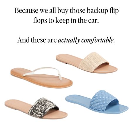 Memorial Day Sale! Snag some backup sandals, slides, or flip flops. You know you have that $2 pair in the car.

Here's a few upgrades all under $10! and you won't look like you are schlepping around when you go to the grocery store after your pedi.

The best part??? They are actually comfortable! Seriously.

I bought all of these a few weeks ago and LOVE them. 

So many colors to choose from!
Note; you might size down for the quilted jellies.

Swim, summmer shoes, sandals, flip flops sale shoes, slides, vacay outfits, pool style, beach style, shoe crush, luxe for less, deals and steals.

#LTKFindsUnder50 #LTKSeasonal #LTKSaleAlert