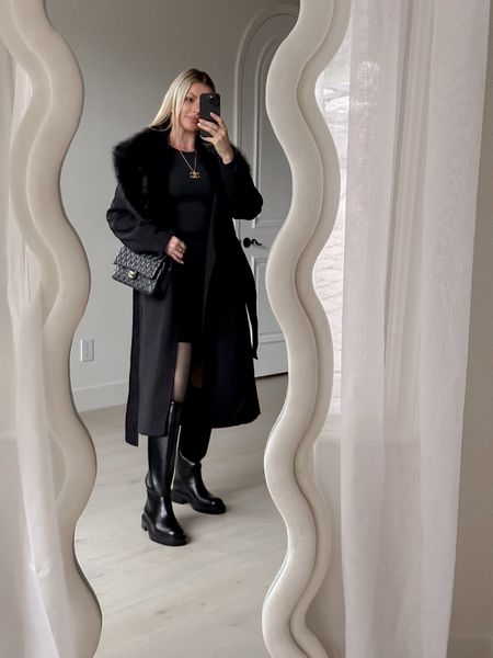 Winter outfit inspo #winteroutfit #coat #blackcoat #wintercoat #furcoat #miniskirt #boots 

#LTKfindsunder50 #LTKSeasonal #LTKfindsunder100