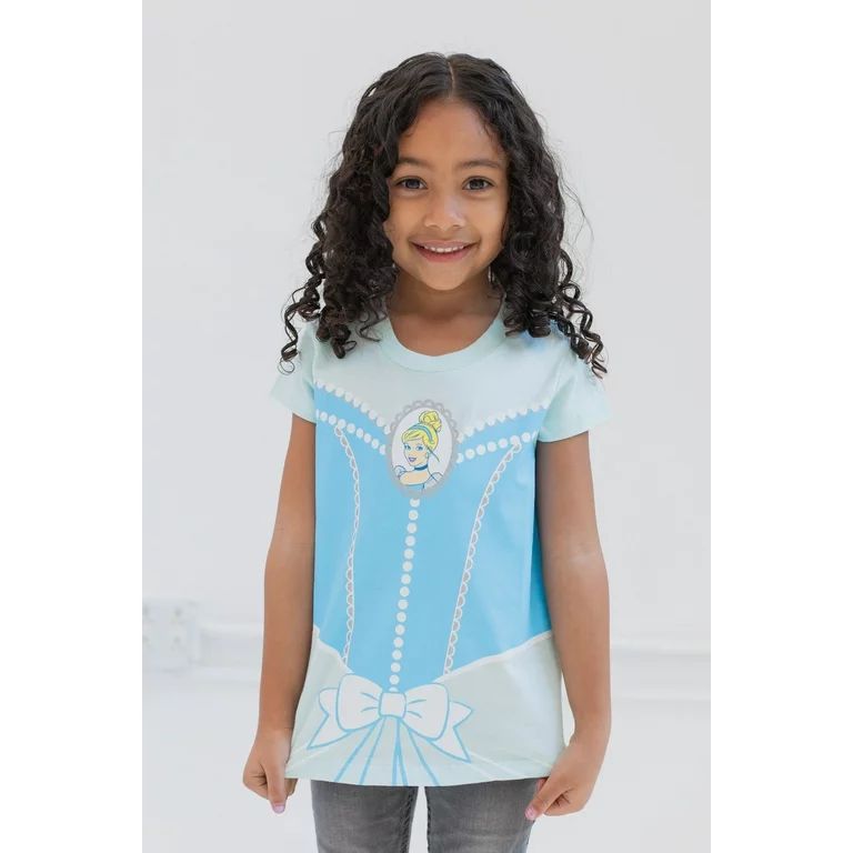 Disney Princess Ariel Belle Cinderella Aurora Toddler Girls 4 Pack Graphic T-Shirts 2T | Walmart (US)
