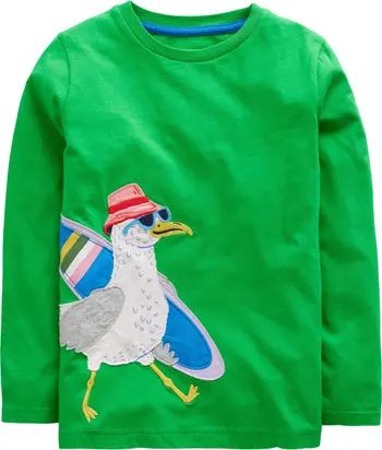 Kids' Seagull Appliqué Cotton T-Shirt | Nordstrom