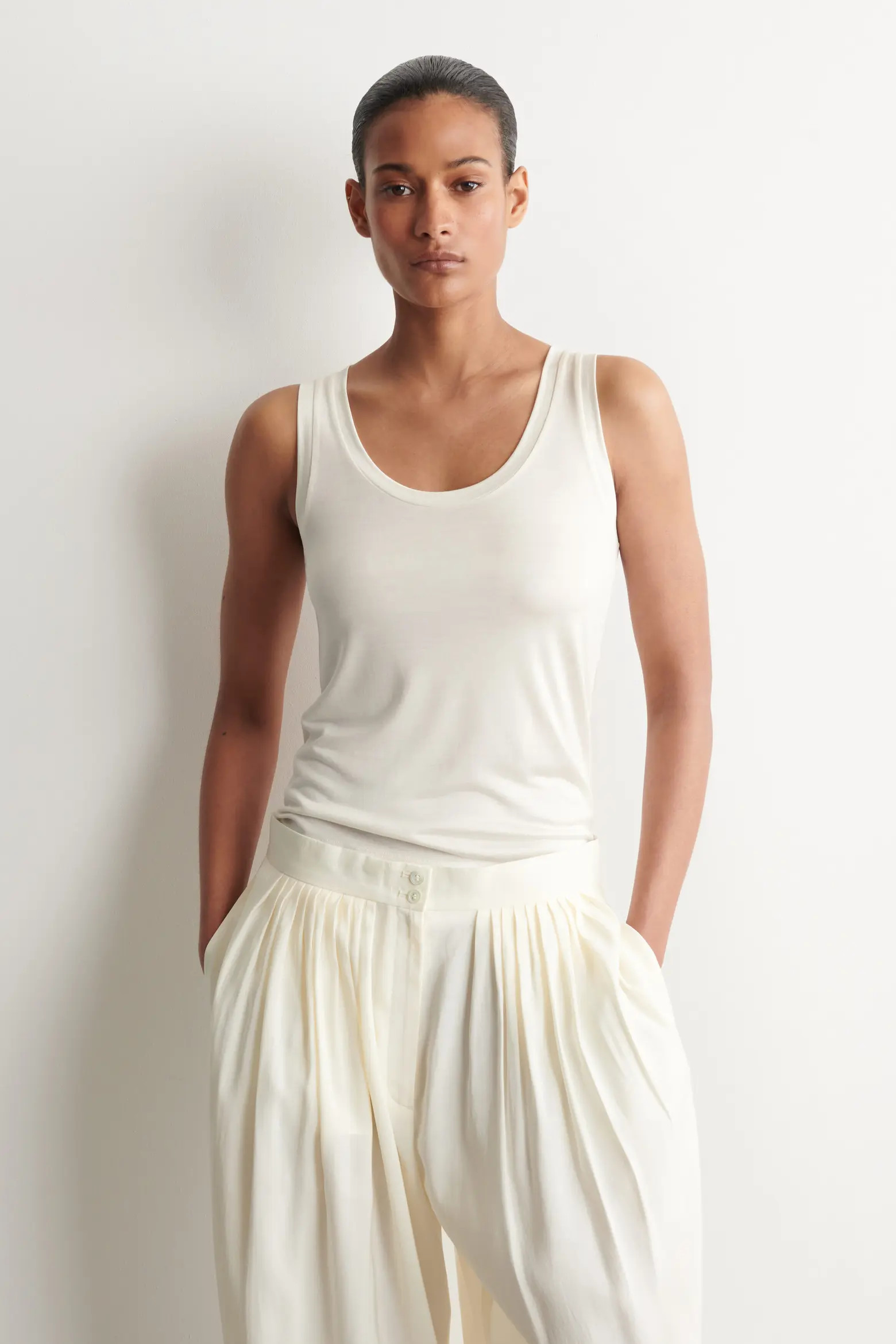 Scoop-neck Silk-jersey Tank Top (Women) | Nordstrom | Nordstrom