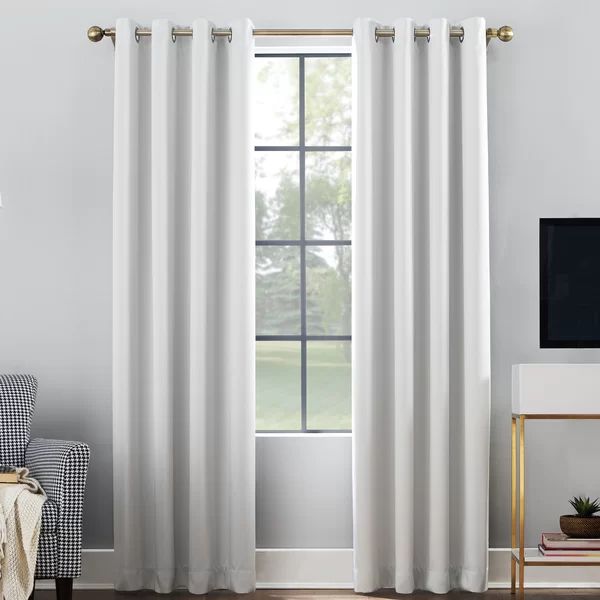 Oslo Home Theater Grade Solid Blackout Thermal Grommet Single Curtain Panel | Wayfair North America