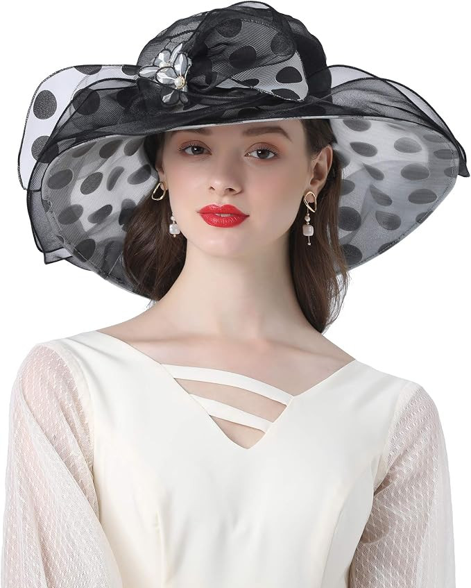 ORIDOOR Women's Organza Cloche Bowler Hat Derby Fascinator for Tea Party Bridal Wedding Hat | Amazon (US)