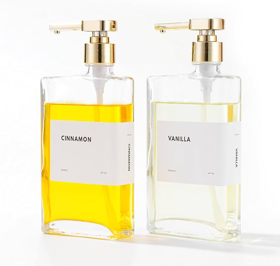 Glass Coffee Syrup Dispensers with Pumps, Syrup Bottles with Label Set - Essential Coffee Bar Acc... | Amazon (US)