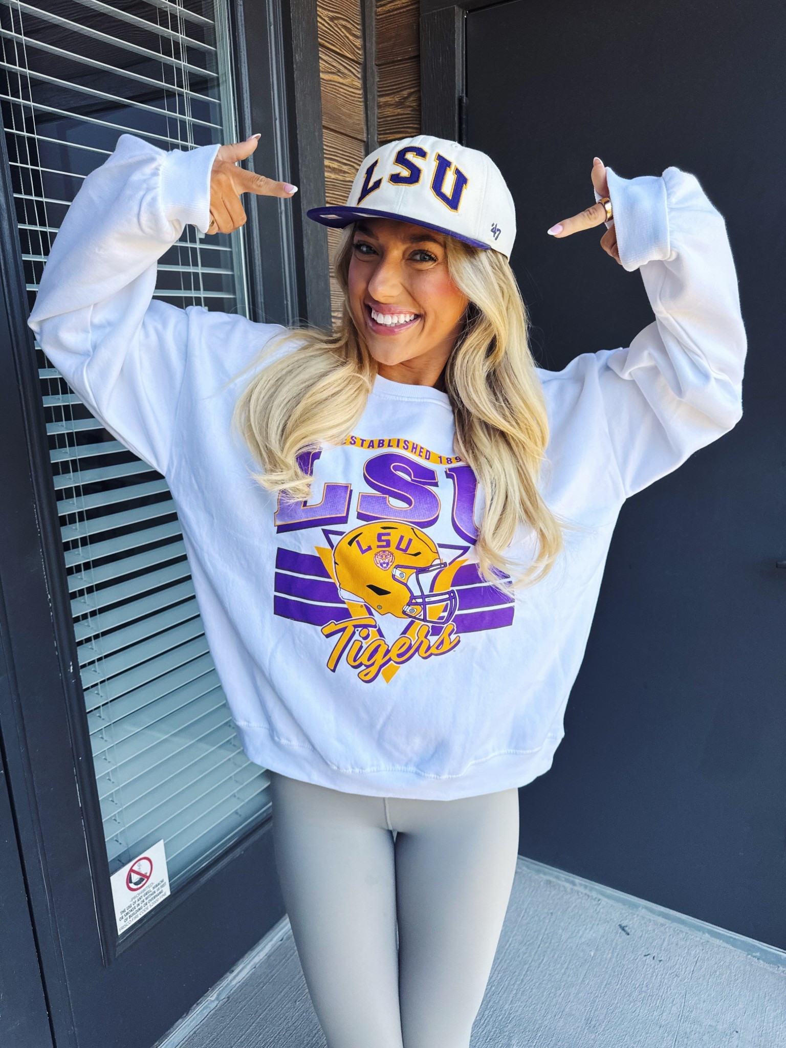 Hat girly through and through!! Obsessed with every single piece from @Fanatics !! LSU game day just got a whole lot cuter💜💛 Shop my fav pieces!!! #Fanatics #ad 

#LTKActive #LTKSeasonal #LTKStyleTip