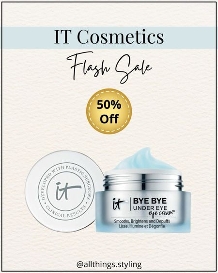 My favorite IT Cosmetics Eye Cream 50% Off (Reg. $50 SALE $25) ✨

It Cosmetics Bye Bye Eye Cream, favorite eye cream, skincare routine, IT Cosmetics Flash Sale 

#LTKsalealert #LTKover40 #LTKbeauty