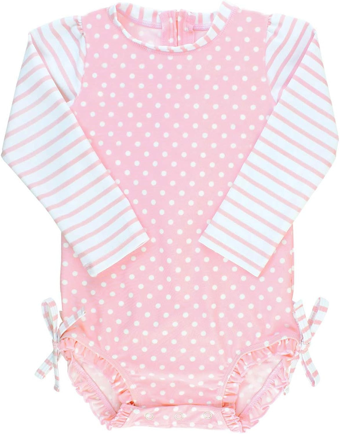 RuffleButts® Baby/Toddler Girls Long Sleeve One Piece Swimsuit with UPF 50+ Sun Protection | Amazon (US)