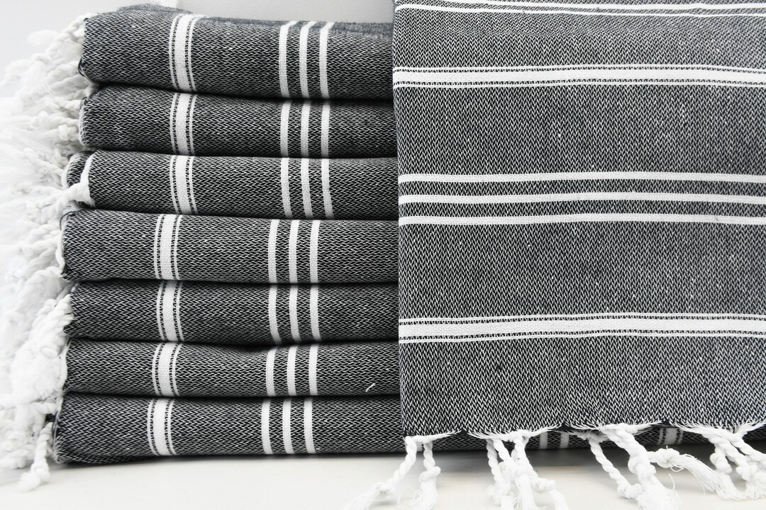 Black Hand Towelkitchen Towelturkish Hand Toweltea - Etsy | Etsy (US)