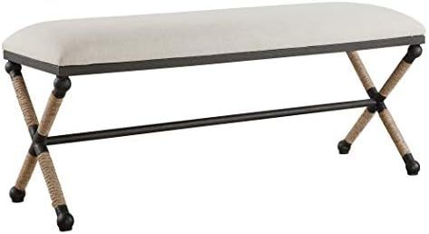 Uttermost Firth Upholstered Iron Bench in Oatmeal | Amazon (US)