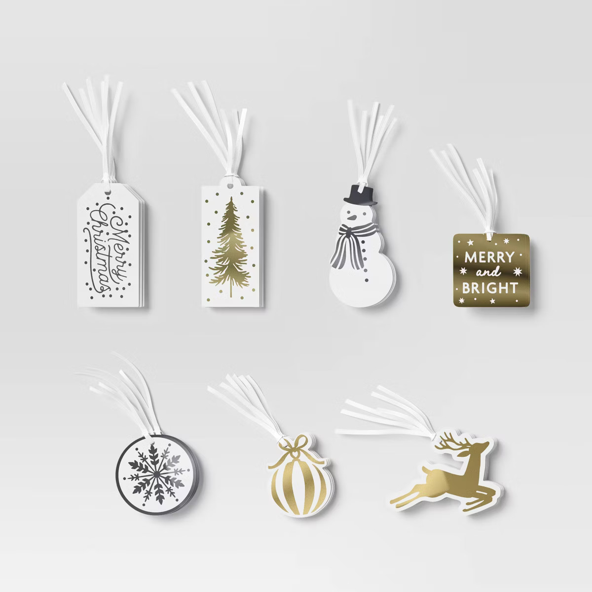 50ct Christmas Tie-On Gift Tags Gold/White/Silver - Wondershop™ | Target