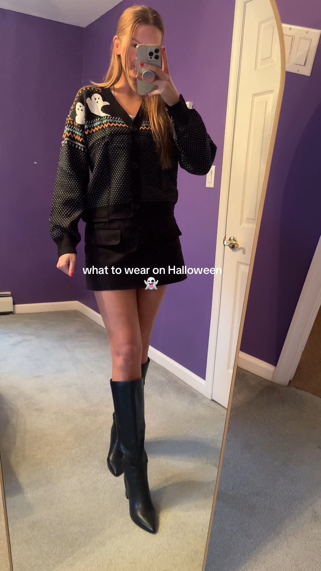 Ghost cardigan to wear on Halloween 👻

Fall family photos, date night, denim jacket, Christmas tree 

#LTKSeasonal #LTKHalloween #LTKHoliday