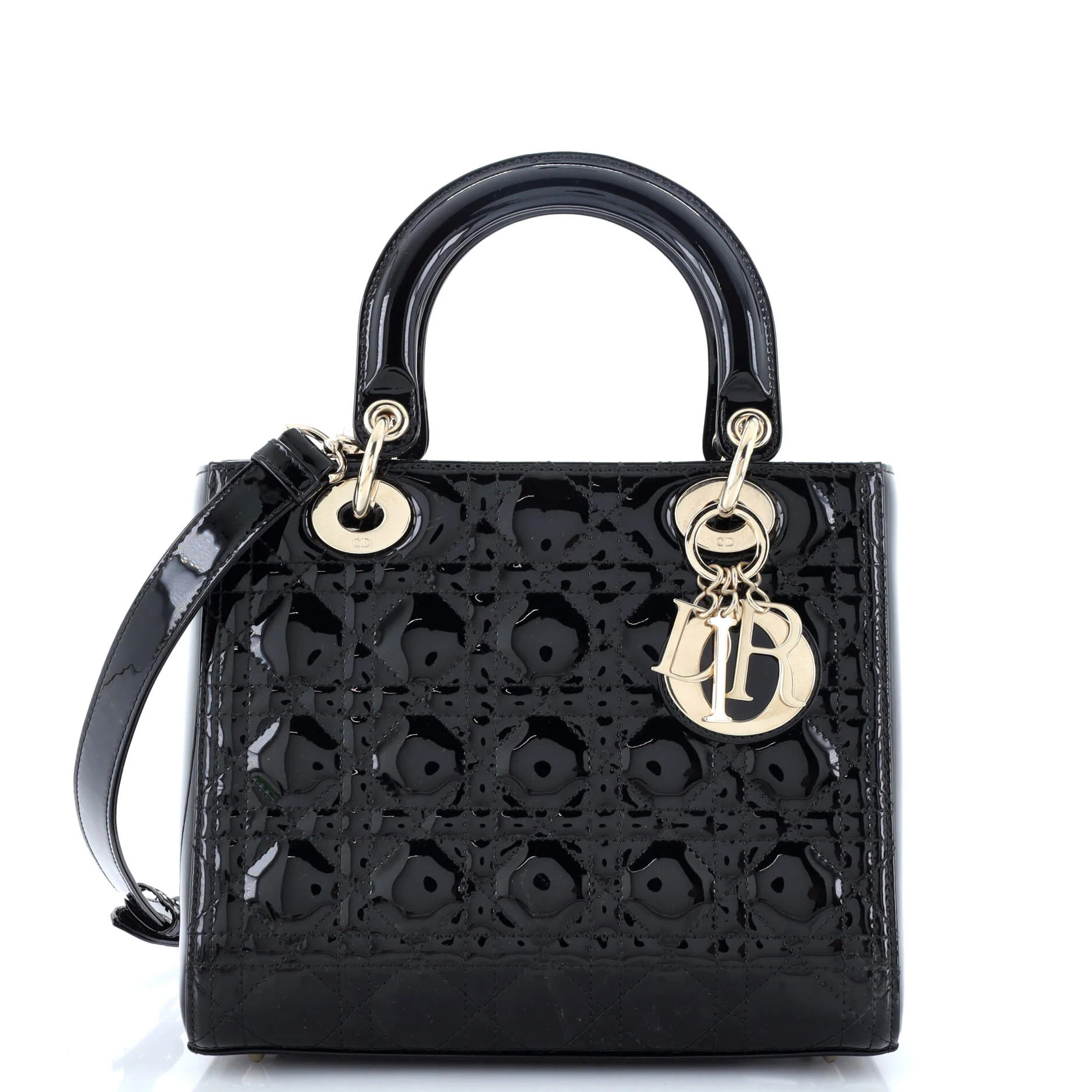 Lady Dior Bag Cannage Quilt Patent Medium | Shop Simon