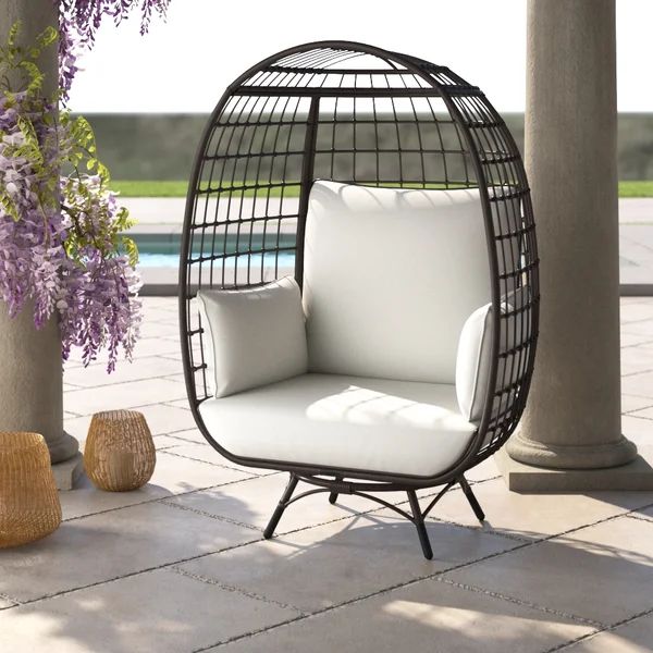 Wellow Baytree Egg Swivel Patio Chair with Cushions | Wayfair North America