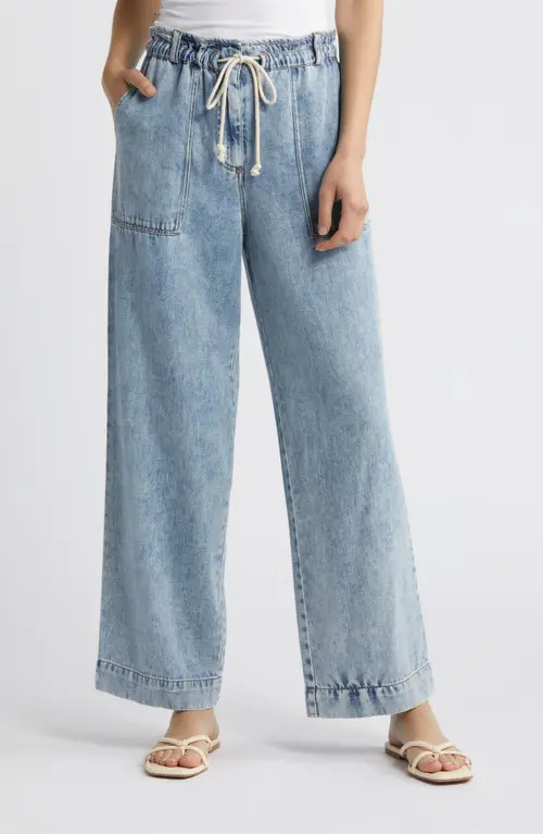 Rails Ryan Wide Leg Drawstring Jeans in Faded Indigo at Nordstrom, Size Large | Nordstrom