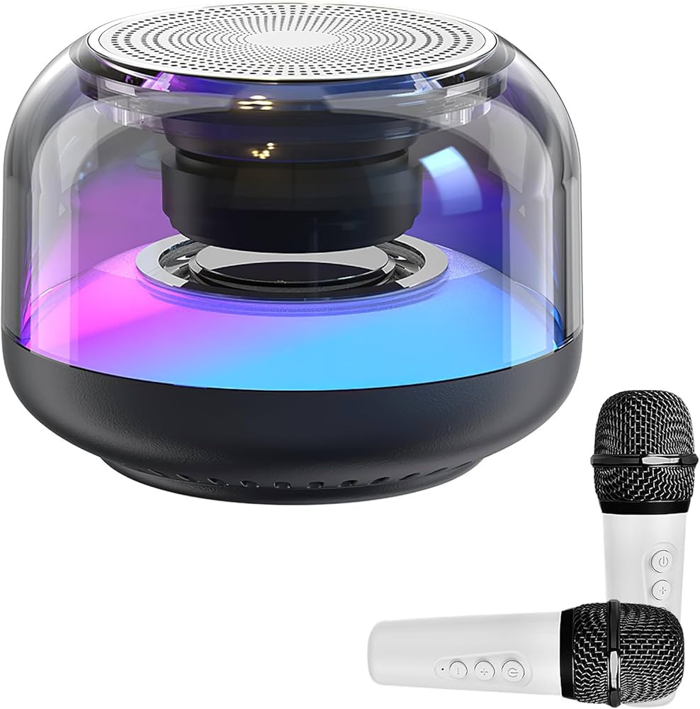 Karaoke Machine for Adult Kids，Portable Karaoke Mini Bluetooth Speaker with Dazzling Lights and... | Amazon (US)
