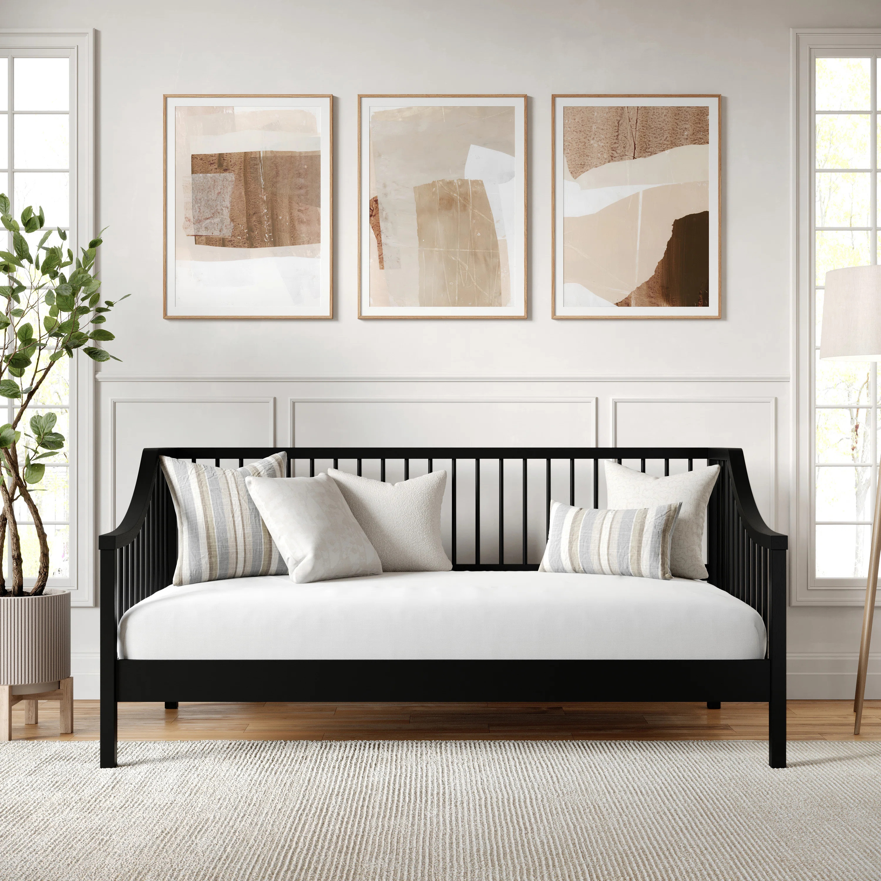 Martha Stewart Neely Wooden Platform Daybed With Spindles And Wood Slat Foundation | Wayfair North America