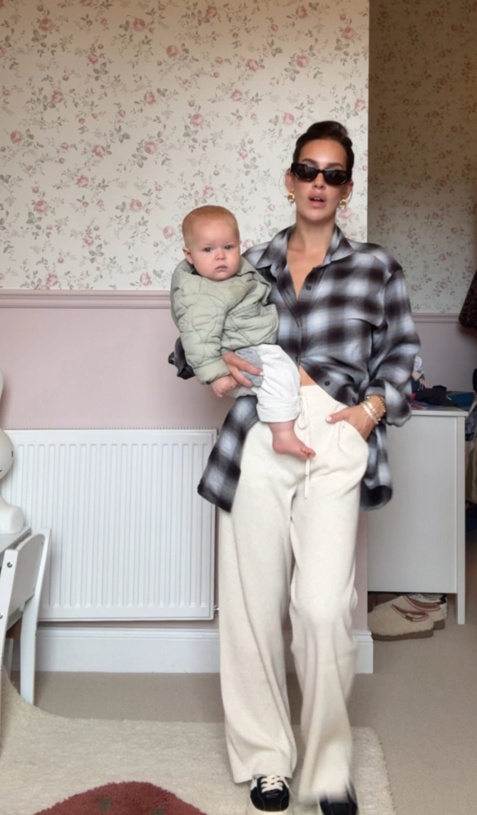 From today’s stories for those asking 🙏🏼 I’m wearing an XS in the knitted trousers and M in the flannel shirt 🫶🏼 

#LTKpetite #LTKuk #LTKautumn