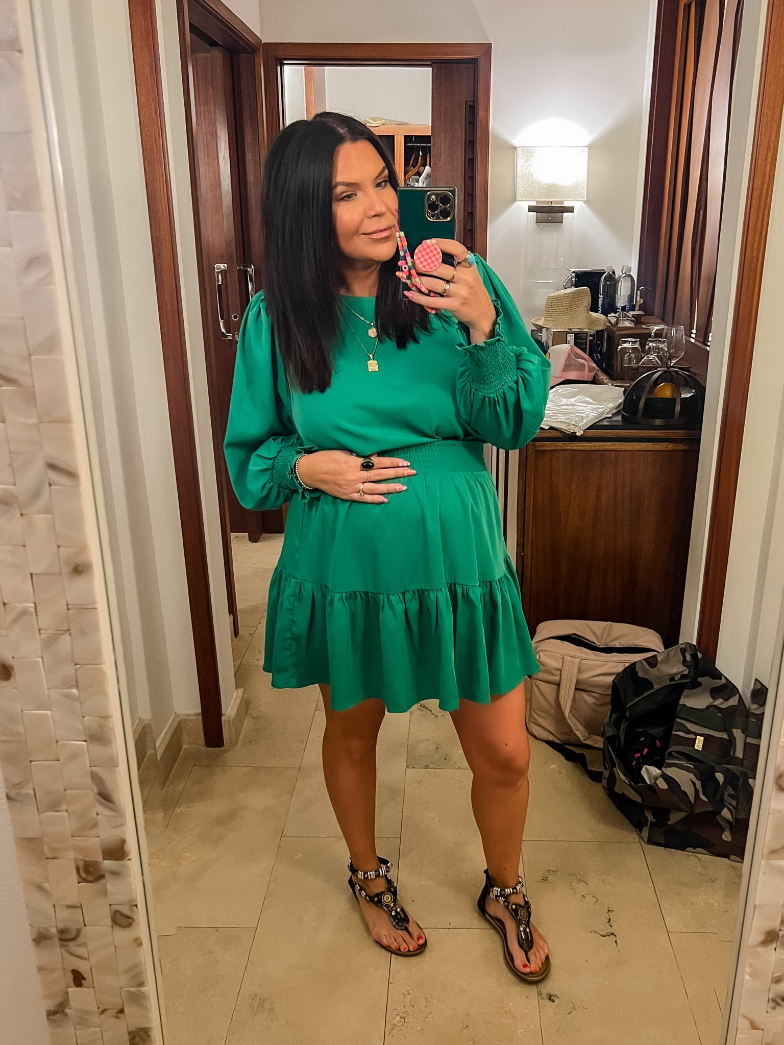 Bump friendly date night outfit, bump friendly dresses. 

Not the exact dress linked, but similar!
Sandals are exact. I sized up 1/2 size. 


#LTKbump #LTKunder50 #LTKstyletip