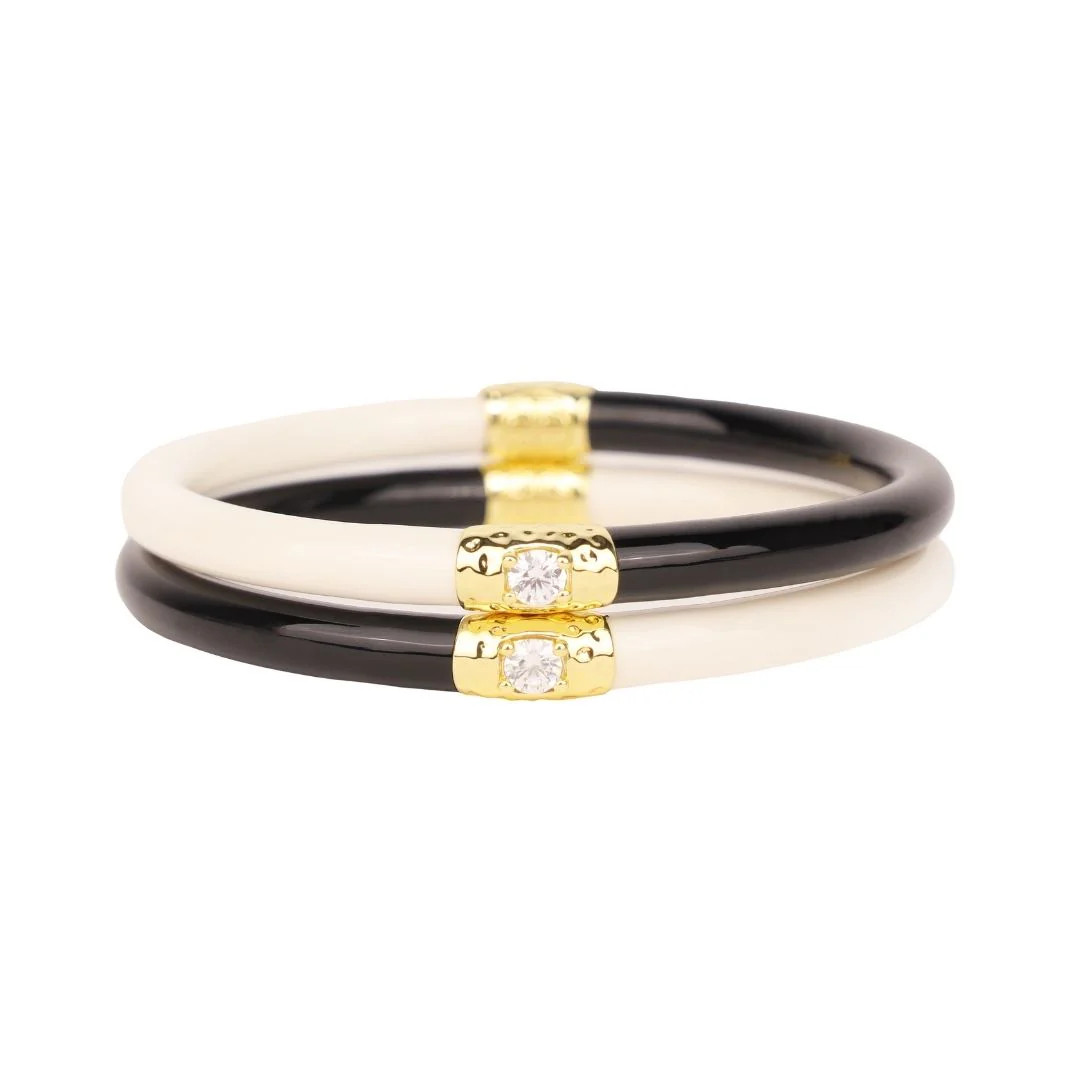 Black/Ivory Yin & Yang All Weather Bangles® (AWB®) | BuDhaGirl