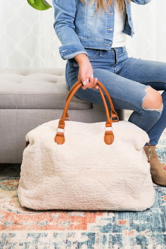 Sherpa Weekender Bag Soft Travel Getaway Tote | Petal & Pup (US)