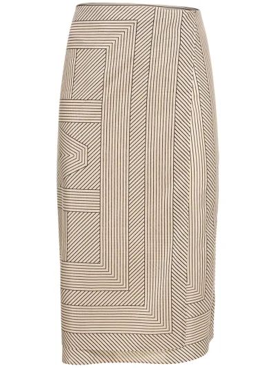 Monogram cotton & silk wrap skirt - Toteme - Women | Luisaviaroma | Luisaviaroma
