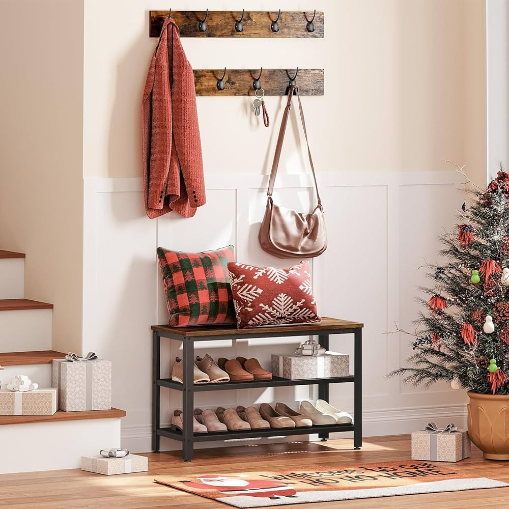 HOOBRO Coat Rack Shoe Bench Set, Entryway Shoe Rack Bench with Coat Hooks, Hall Tree Coat Rack, M... | Amazon (US)
