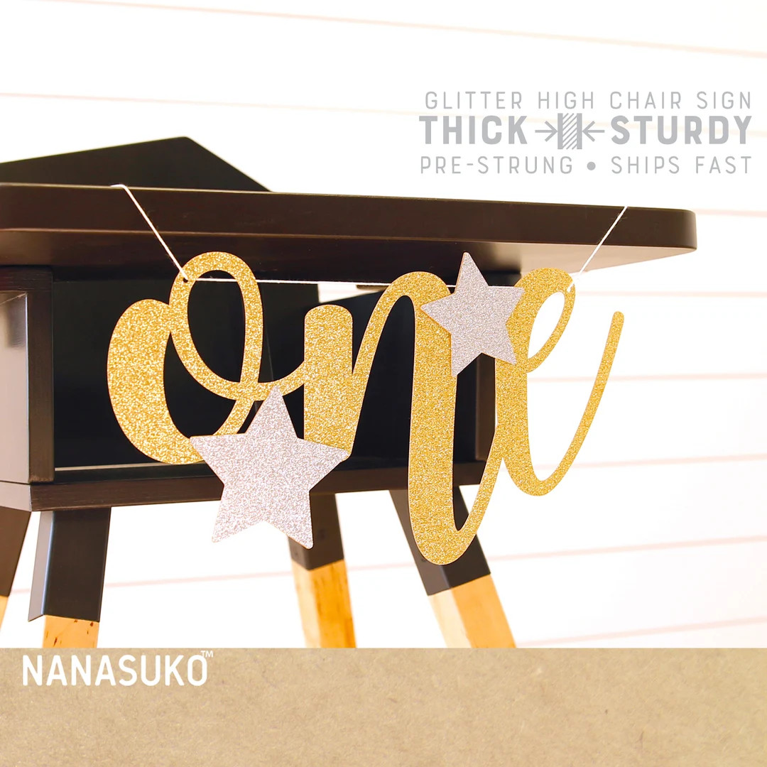 One High Chair Banner With Stars, Twinkle Twinkle Little Star Theme, First Birthday Banner, 1st B... | Etsy (US)