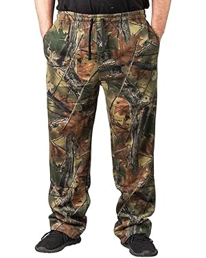 TrailCrest Men's Open Bottom Cotton Blend Lounge Hunting Sweatpants | Amazon (US)