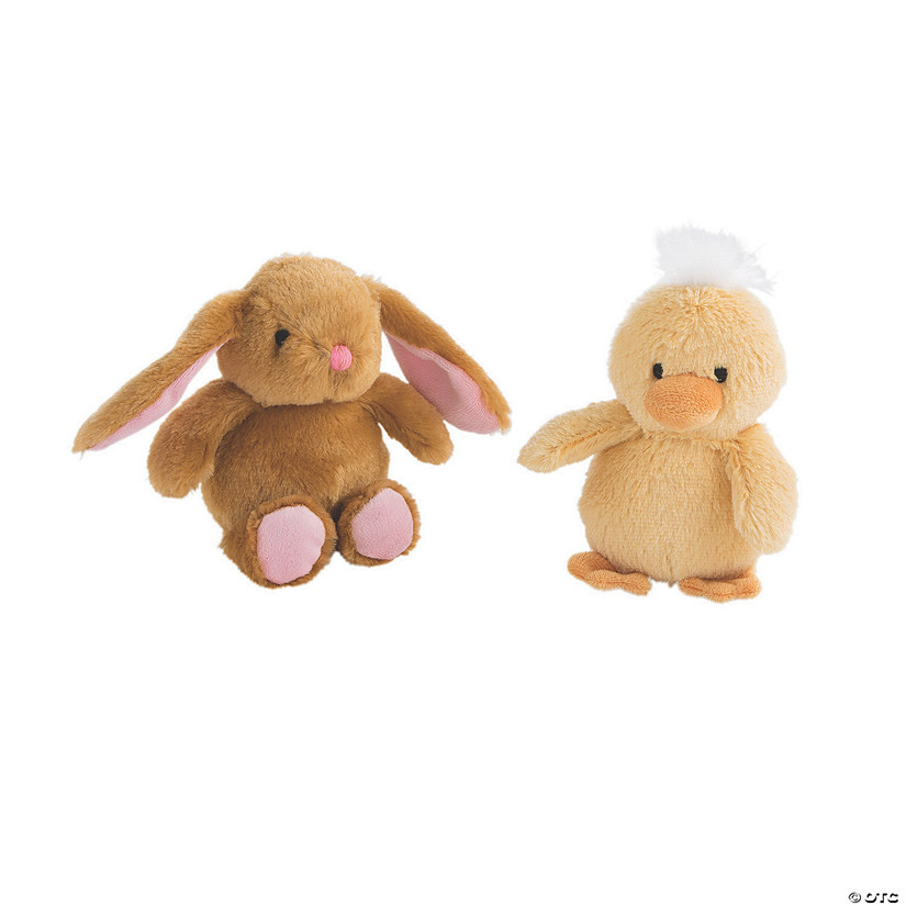 Easter Stuffed Bunny & Duck Characters - 12 Pc. | Oriental Trading Company