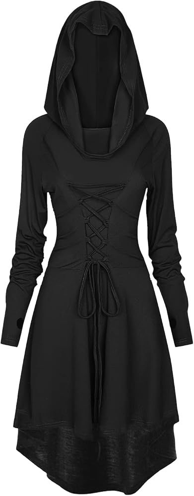 FGHJKL Renaissance Dress Women Halloween Costume for Womens Medieval Vintage Hooded Costume High ... | Amazon (US)
