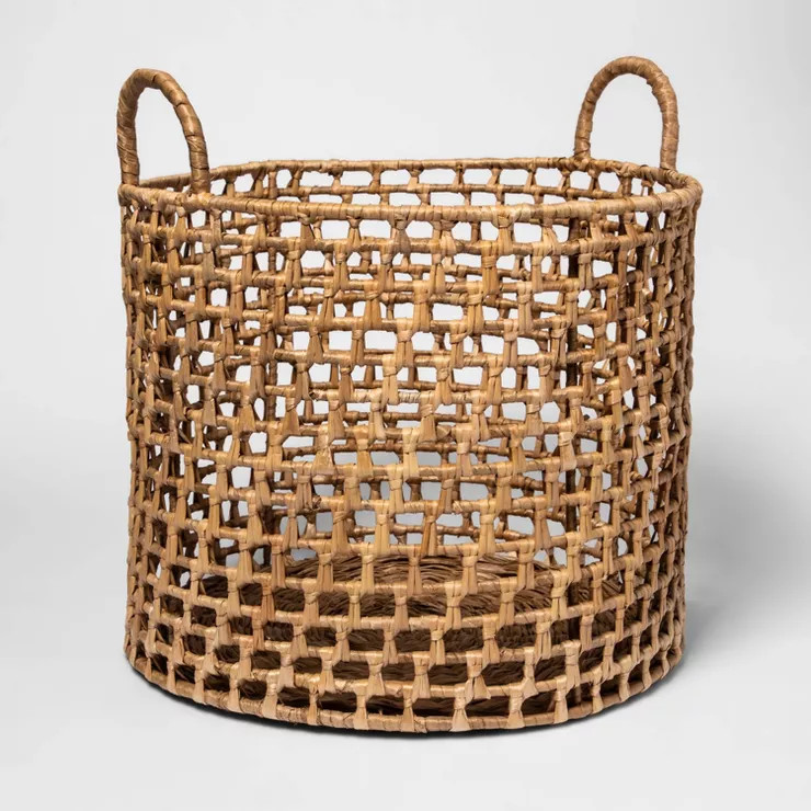 Woven Open Water Hyacinth Floor Basket - Threshold™ | Target